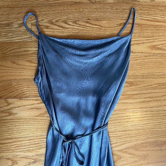 Shona Joy La Lune Bias Cowl Midi Dress - Blue Smoke - Picture 4 of 6